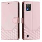 For ZTE Blade A52 Lite Honeycomb Embossing RFID Leather Phone Case(Pink) - 2