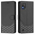 For ZTE Blade A52 Lite Honeycomb Embossing RFID Leather Phone Case(Black) - 2