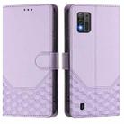 For ZTE Blade A52 Lite Honeycomb Embossing RFID Leather Phone Case(Light Purple) - 2