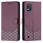 For ZTE Blade A52 Lite Honeycomb Embossing RFID Leather Phone Case(Violet) - 2
