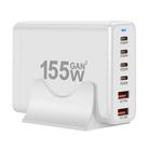 155W 4Type-C, 2USB 6-Ports Desktop Fast Charger, Plug Type:EU Plug(White) - 2