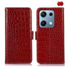 For Redmi Note 14S 4G Crocodile Top Layer Cowhide Leather Phone Case(Red) - 1