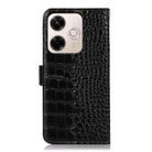For Redmi 13X Crocodile Top Layer Cowhide Leather Phone Case(Black) - 3