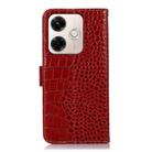 For Redmi 13X Crocodile Top Layer Cowhide Leather Phone Case(Red) - 3