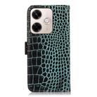 For Redmi 13X Crocodile Top Layer Cowhide Leather Phone Case(Green) - 3