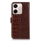 For Redmi 13X Crocodile Top Layer Cowhide Leather Phone Case(Brown) - 3