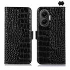 For Redmi Turbo 4 Pro Crocodile Top Layer Cowhide Leather Phone Case(Black) - 1