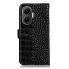 For Redmi Turbo 4 Pro Crocodile Top Layer Cowhide Leather Phone Case(Black) - 3