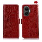 For Redmi Turbo 4 Pro Crocodile Top Layer Cowhide Leather Phone Case(Red) - 1