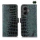 For Redmi Turbo 4 Pro Crocodile Top Layer Cowhide Leather Phone Case(Green) - 1