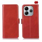 For Redmi Note 14 5G Magnetic Crazy Horse Texture Genuine Leather RFID Phone Case(Red) - 1
