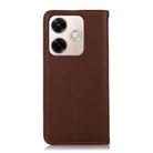 For Redmi 13X KHAZNEH Nappa Top Layer Cowhide Leather Phone Case(Brown) - 3