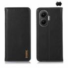 For Redmi Turbo 4 Pro KHAZNEH Nappa Top Layer Cowhide Leather Phone Case(Black) - 1