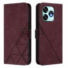 For UMIDIGI A15 / A15C / A15T Crossbody 3D Embossed Flip Leather Phone Case(Wine Red) - 2