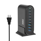 YMX-968 268W 5Type-C, 3USB 8-Ports Desktop Fast Charger, Plug Type:US Plug(Black) - 1