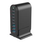 YMX-968 268W 5Type-C, 3USB 8-Ports Desktop Fast Charger, Plug Type:US Plug(Black) - 2