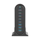 YMX-968 268W 5Type-C, 3USB 8-Ports Desktop Fast Charger, Plug Type:US Plug(Black) - 3