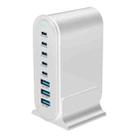 YMX-968 268W 5Type-C, 3USB 8-Ports Desktop Fast Charger, Plug Type:US Plug(White) - 2