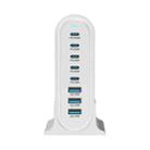 YMX-968 268W 5Type-C, 3USB 8-Ports Desktop Fast Charger, Plug Type:US Plug(White) - 3