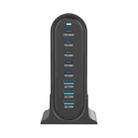 YMX-968 268W 5Type-C, 3USB 8-Ports Desktop Fast Charger, Plug Type:UK Plug(Black) - 3