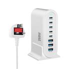 YMX-968 268W 5Type-C, 3USB 8-Ports Desktop Fast Charger, Plug Type:UK Plug(White) - 1