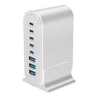 YMX-968 268W 5Type-C, 3USB 8-Ports Desktop Fast Charger, Plug Type:UK Plug(White) - 2