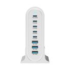 YMX-968 268W 5Type-C, 3USB 8-Ports Desktop Fast Charger, Plug Type:UK Plug(White) - 3