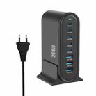 YMX-968 268W 5Type-C, 3USB 8-Ports Desktop Fast Charger, Plug Type:EU Plug(Black) - 1