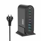 YMX-968 268W 5Type-C, 3USB 8-Ports Desktop Fast Charger, Plug Type:AU Plug(Black) - 1