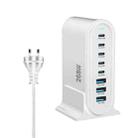 YMX-968 268W 5Type-C, 3USB 8-Ports Desktop Fast Charger, Plug Type:AU Plug(White) - 1