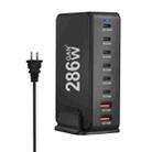 YMX-986 286W 6 Type-C, 2 USB 8-Ports Desktop Fast Charger, Plug Type:US Plug(Black) - 1