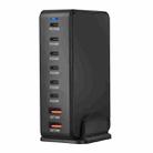 YMX-986 286W 6 Type-C, 2 USB 8-Ports Desktop Fast Charger, Plug Type:US Plug(Black) - 2