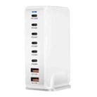 YMX-986 286W 6 Type-C, 2 USB 8-Ports Desktop Fast Charger, Plug Type:US Plug(White) - 2