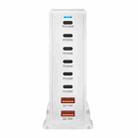 YMX-986 286W 6 Type-C, 2 USB 8-Ports Desktop Fast Charger, Plug Type:US Plug(White) - 3