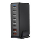 YMX-986 286W 6 Type-C, 2 USB 8-Ports Desktop Fast Charger, Plug Type:UK Plug(Black) - 2