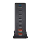 YMX-986 286W 6 Type-C, 2 USB 8-Ports Desktop Fast Charger, Plug Type:UK Plug(Black) - 3