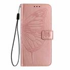 For Samsung Galaxy M35 Embossed Butterfly Leather Phone Case(Rose Gold) - 3