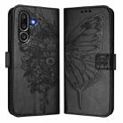 For Samsung Galaxy M56 5G Embossed Butterfly Leather Phone Case(Black) - 2