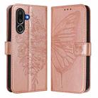 For Samsung Galaxy M56 5G Embossed Butterfly Leather Phone Case(Rose Gold) - 2