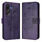 For Samsung Galaxy M56 5G Embossed Butterfly Leather Phone Case(Dark Purple) - 2
