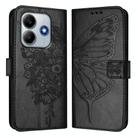 For Xiaomi Poco M7 Pro 5G Global Embossed Butterfly Leather Phone Case(Black) - 2