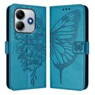 For Xiaomi Poco M7 Pro 5G Global Embossed Butterfly Leather Phone Case(Blue) - 2