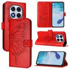For Xiaomi Poco X7 Embossed Butterfly Leather Phone Case(Red) - 1