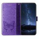 For Xiaomi Poco X7 Pro Embossed Butterfly Leather Phone Case(Light Purple) - 3