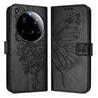 For Xiaomi 15 Ultra Embossed Butterfly Leather Phone Case(Black) - 2
