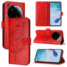 For Xiaomi 15 Ultra Embossed Butterfly Leather Phone Case(Red) - 1
