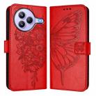 For Xiaomi Civi 5 Pro 5G Embossed Butterfly Leather Phone Case(Red) - 2