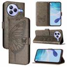 For Xiaomi Civi 5 Pro 5G Embossed Butterfly Leather Phone Case(Grey) - 1