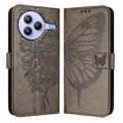 For Xiaomi Civi 5 Pro 5G Embossed Butterfly Leather Phone Case(Grey) - 2