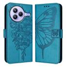 For Xiaomi Civi 5 Pro 5G Embossed Butterfly Leather Phone Case(Blue) - 2